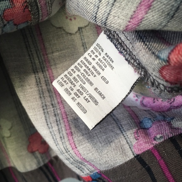 UO Floral Print Grey Skater Skirt Cooperative - Picture 6 of 7